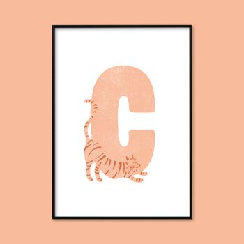 C For Cat Children's Initial Print, 2 of 3