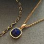 Lapis 18ct Gold Plated Vermeil Silver Pendant Necklace, thumbnail 2 of 11