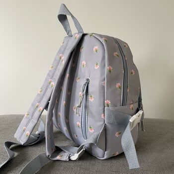 Personalised Custom Embroidered Ditsy Girls Rounded Backpack, 5 of 9