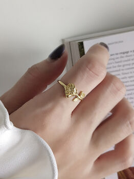 Gold Rose Band Ring, 3 of 4