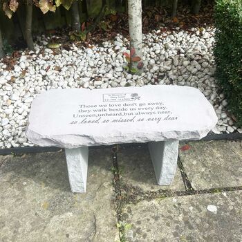 Personalised Engraved Stone Memorial Bench, 4 of 11