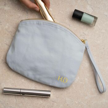 Personalised Initials Baby Blue Organic Wristlet, 2 of 4