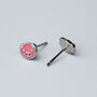 Sterling Silver Pink Pig Stud Earrings, thumbnail 3 of 5