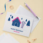 Skiing Chalet Personalised Birthday Card, thumbnail 3 of 3