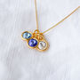 Three Birthstones Necklace In Sterling Silver, thumbnail 1 of 8