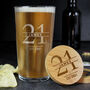 Birthday Gifts For Men Personalised Pint Glass And Coaster Set, thumbnail 4 of 9