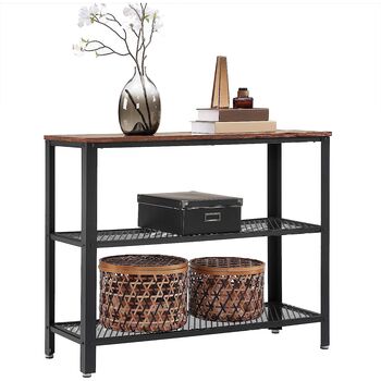 Industrial Console Table Hallway Table With Shelves, 8 of 9