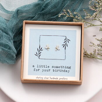 'Little Something' Crystal Butterfly Birthday Earrings, 2 of 8