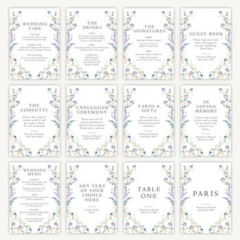 Unplugged Ceremony A5 Wedding Sign Regency Floral, 3 of 4