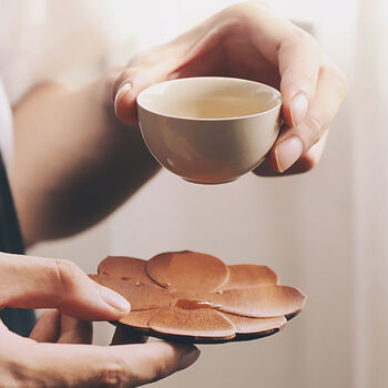 Wood Coaser Set Of Two Lotus Flower, 3 of 6