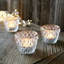 Clear Harlequin Glass Tea Light With Gold Rim, thumbnail 1 of 1