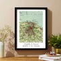 Personalised Large Vintage Map With Heart Framed Print, thumbnail 2 of 3