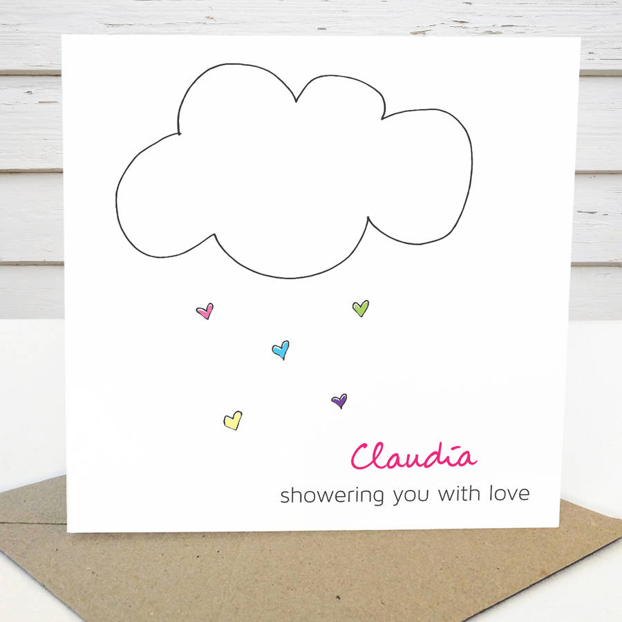 Personalised 'Shower With Love' Card By marf creative