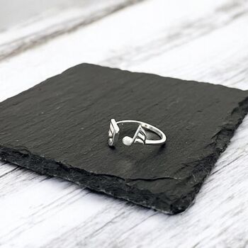 Sterling Silver Adjustable Music Note Ring, 3 of 3