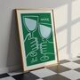 Wine Club Dark Green Print, thumbnail 1 of 3