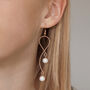 Gold Colour Snake Chain And Pearl Drop Earrings, thumbnail 1 of 3