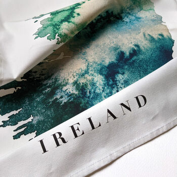 Ireland Watercolour Map Cotton Tea Towel, 2 of 8