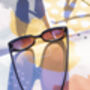 Black Narrow Oval Chunky Sunglasses, thumbnail 6 of 8