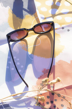 Black Narrow Oval Chunky Sunglasses, 6 of 8