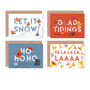Pack Of Eight Festive Quote Christmas Cards, thumbnail 1 of 6