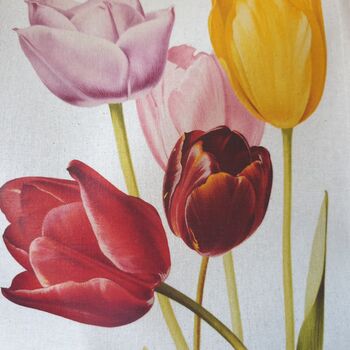 Tulip Illustration Print Cotton Tote Bag, 3 of 10