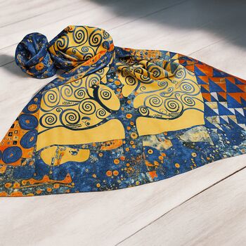 Klimt Art Tree Of Life Print Silk Scarf, 2 of 7
