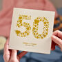 Personalised Love Hearts Gold 50th Anniversary Card, thumbnail 2 of 5