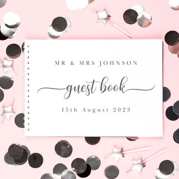 Personalised Classic Wedding Guest Book, 2 of 6