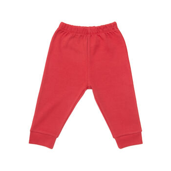 Kids Joggers Red, Unisex, Organic Cotton, 2 of 3