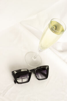 Chunky Bevelled Square Sunglasses In Black, 2 of 3