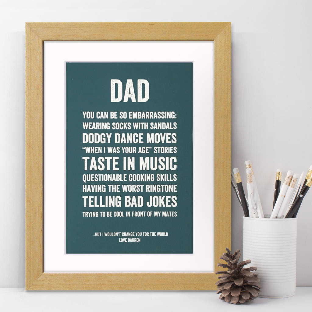 Embarrassing Dad Personalised Print By Cloud 9 Design ...