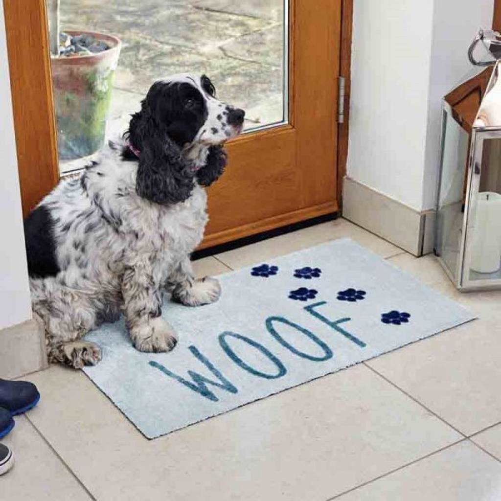 Dog Woof Paw Print Doormat By Garden Selections
