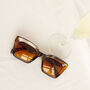 Chunky Bevelled Square Sunglasses In Brown, thumbnail 3 of 4