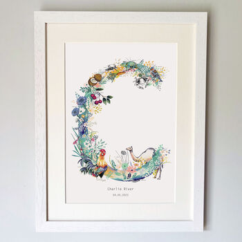 Personalised A To I Pastel Wildlife Letter Print, 10 of 12