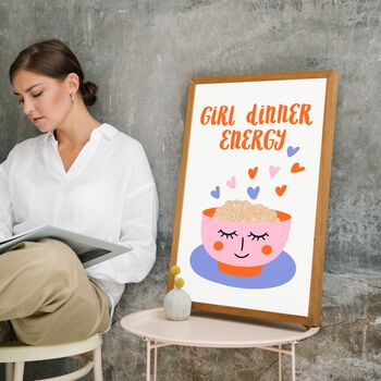 Girl Dinner Energy Illustrated Friendship Print, 4 of 8