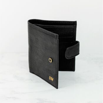 Personalised Leather Card Wallet With Zip Pocket, 5 of 7