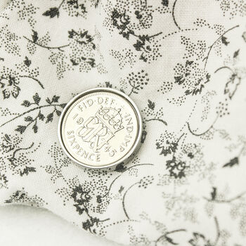 Personalised 80th Birthday Sixpence Tie Or Brooch Pin, 5 of 6