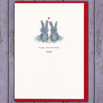 Bunny Anniversary Or Pick Your Favourite Wording Card, 12 of 12