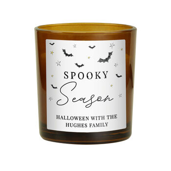 Personalised Spooky Amber Glass Candle, 5 of 5