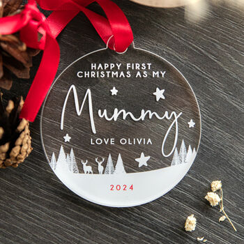 Personalised First Christmas As My Mummy Bauble Keepsake, 4 of 6