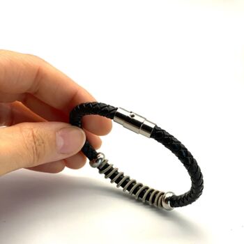 Recycled Guitar String Leather Bracelet, 3 of 4