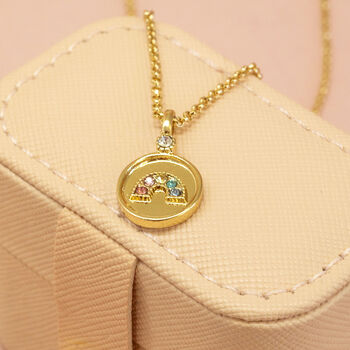 Child's Gold Plated Rainbow Disc Necklace, 3 of 5