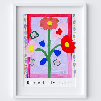 Campo De' Fiori Flower Market Rome Italy Art Print, 3 of 3