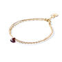 January Garnet Gold And Silk Birthstone Bracelet, thumbnail 2 of 6