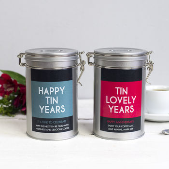 Personalised Anniversary Coffee Gift In Tin, 12 of 12