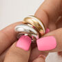 White Candy Stripe Dome Ring, thumbnail 1 of 5