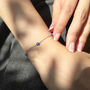 Turkish Blue Evil Eye Silver Charm Friendship Bracelet, thumbnail 2 of 6