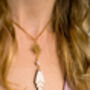 'Tegen' Wood And Pearl Plunge Necklace, thumbnail 8 of 12