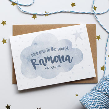 Personalised New Baby Cloud Card, 2 of 5