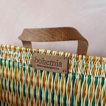 Colourful Reed Shopper Basket, 3 of 3